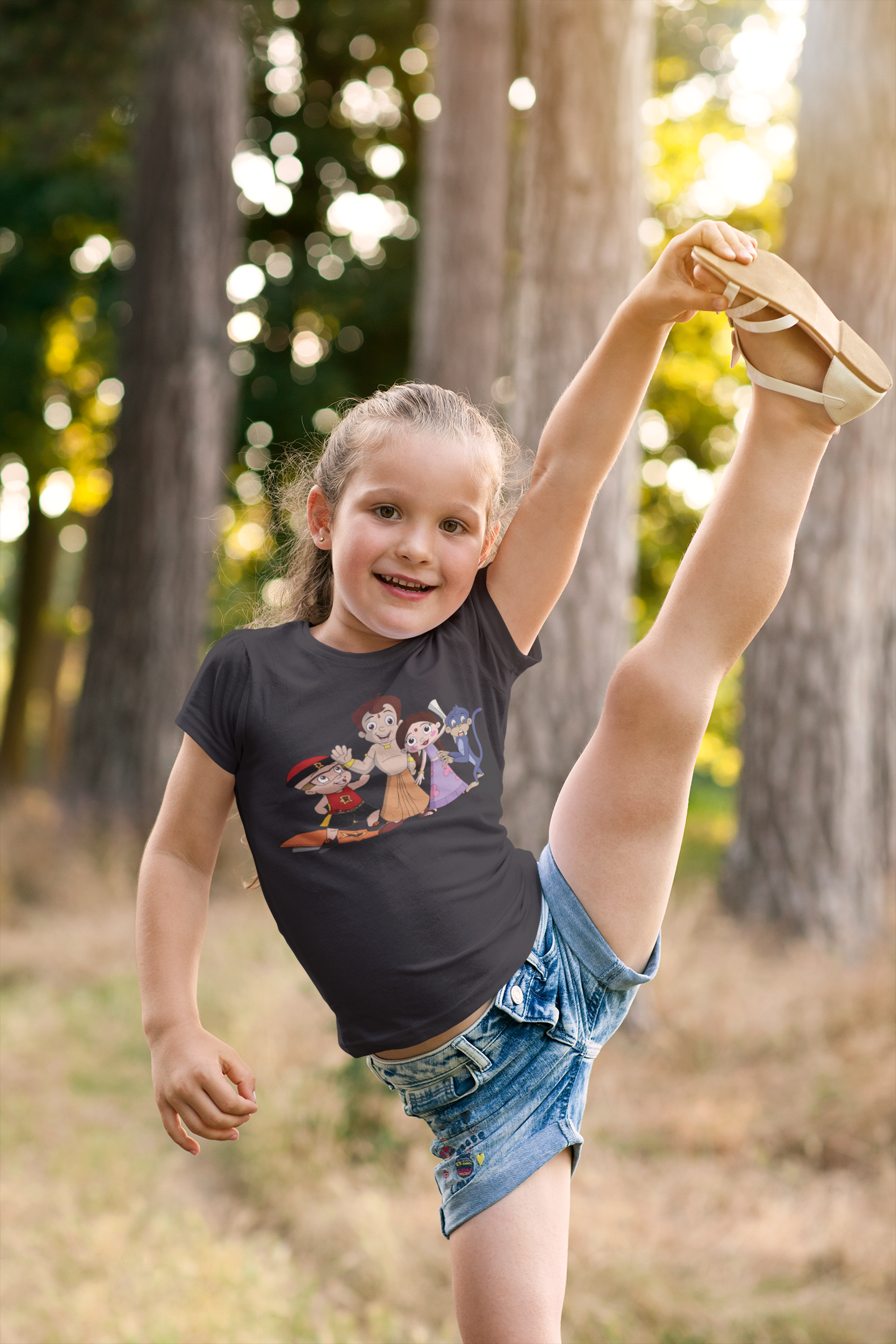 Cute Cartoon Half Sleeves T-Shirt For Girls -FunkyTeesClub