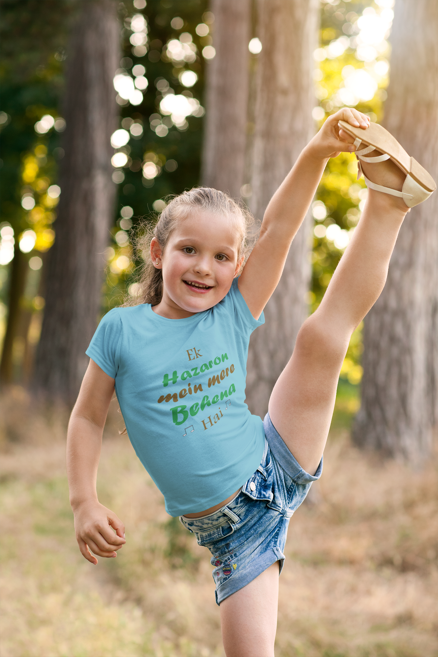 Ek Hazaro Mein Meri Behena Half Sleeves T-Shirt For Girls -FunkyTeesClub