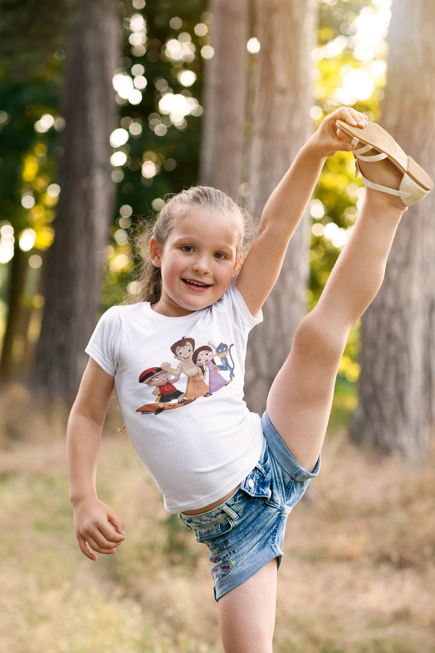 Cute Cartoon Half Sleeves T-Shirt For Girls -FunkyTeesClub