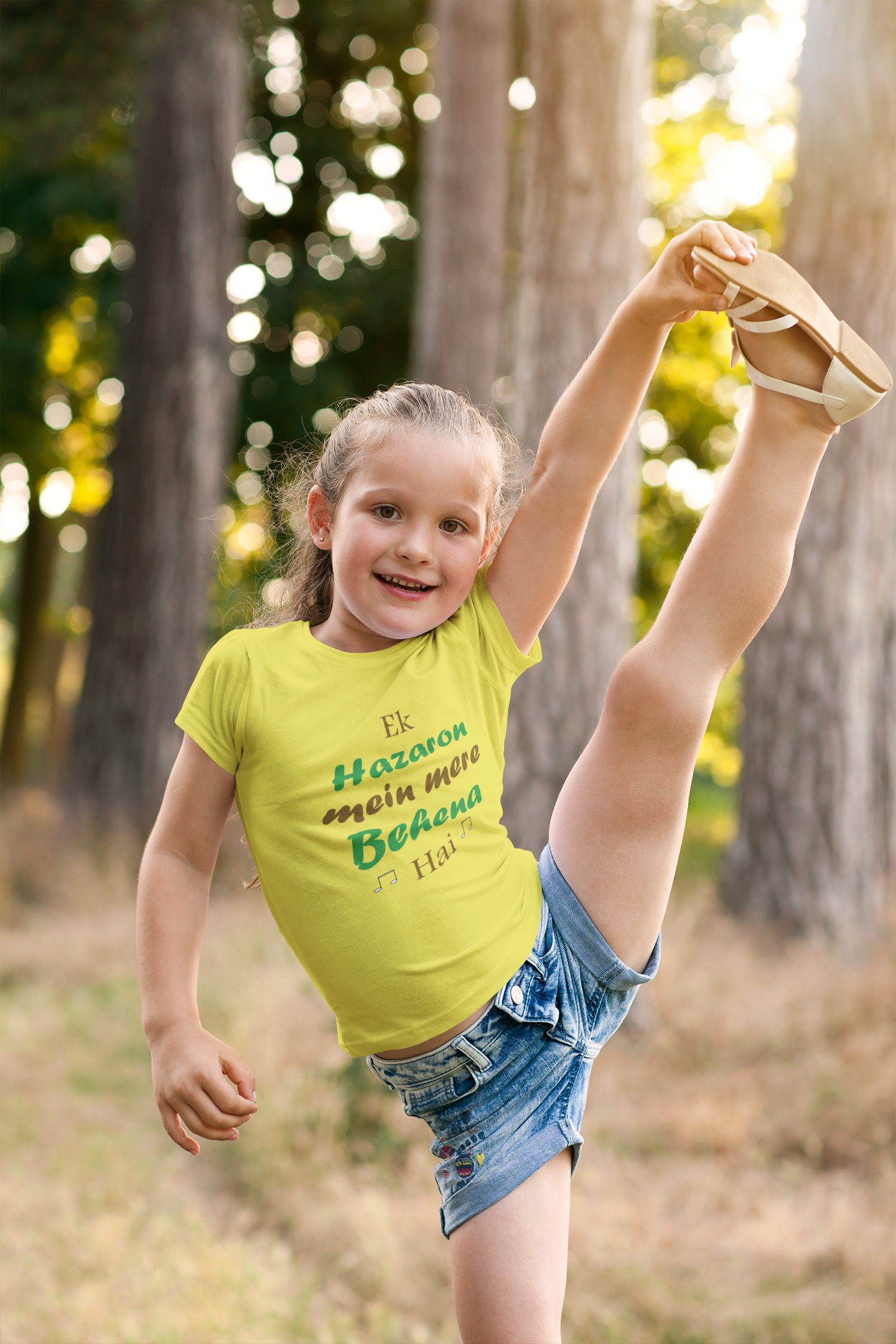 Ek Hazaro Mein Meri Behena Half Sleeves T-Shirt For Girls -FunkyTeesClub