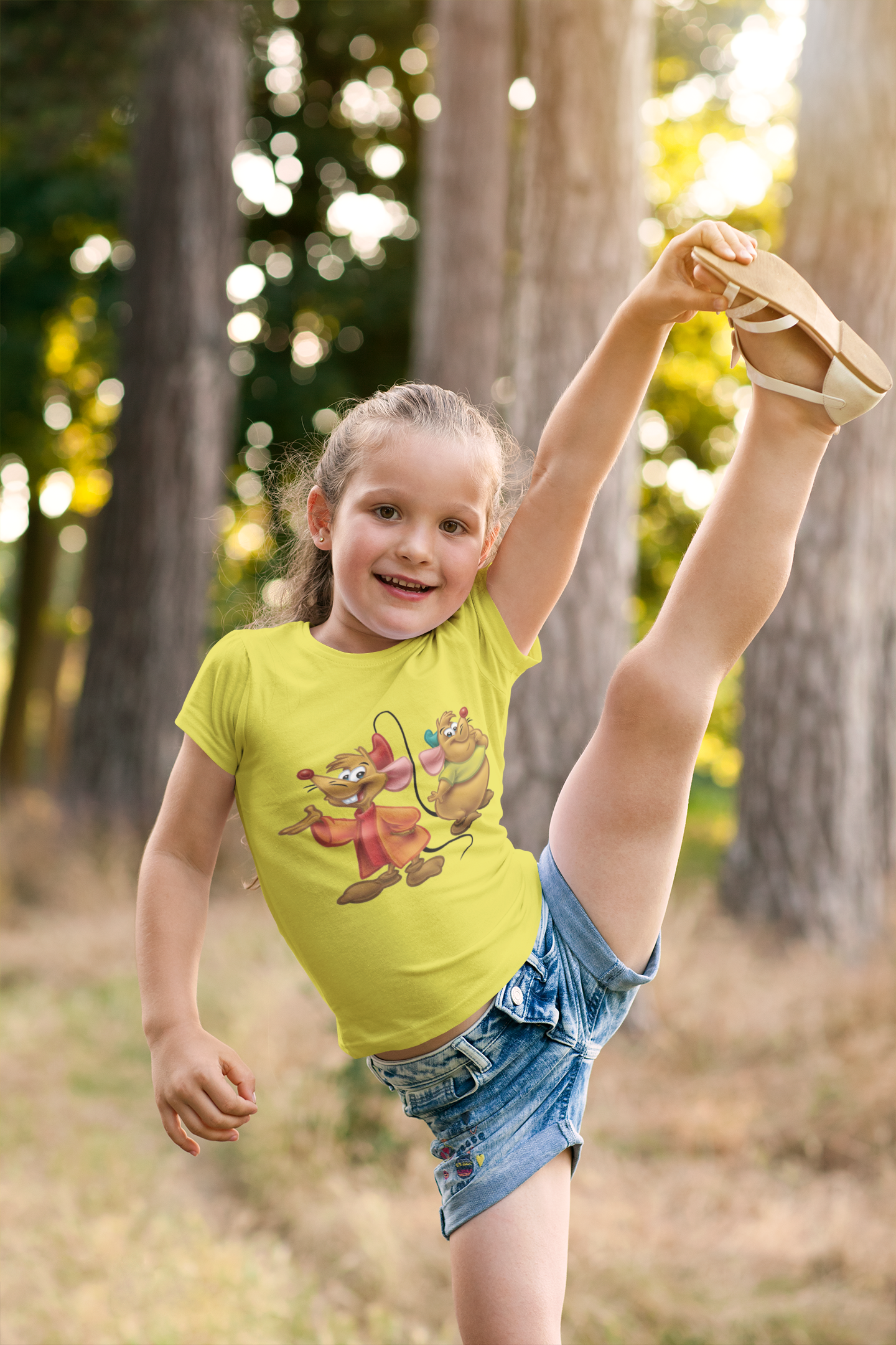 Cute Cartoon Half Sleeves T-Shirt For Girls -FunkyTeesClub