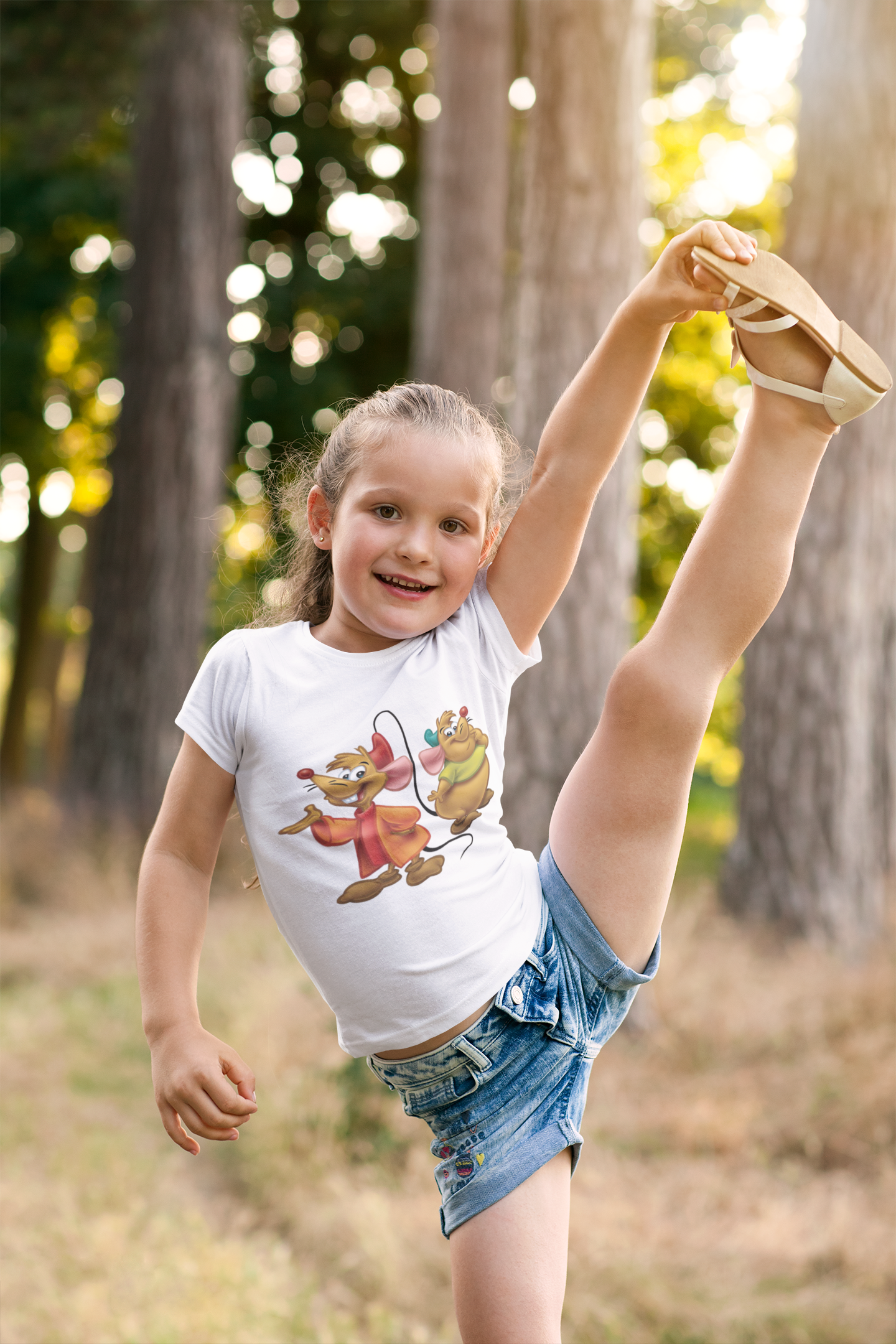 Cute Cartoon Half Sleeves T-Shirt For Girls -FunkyTeesClub