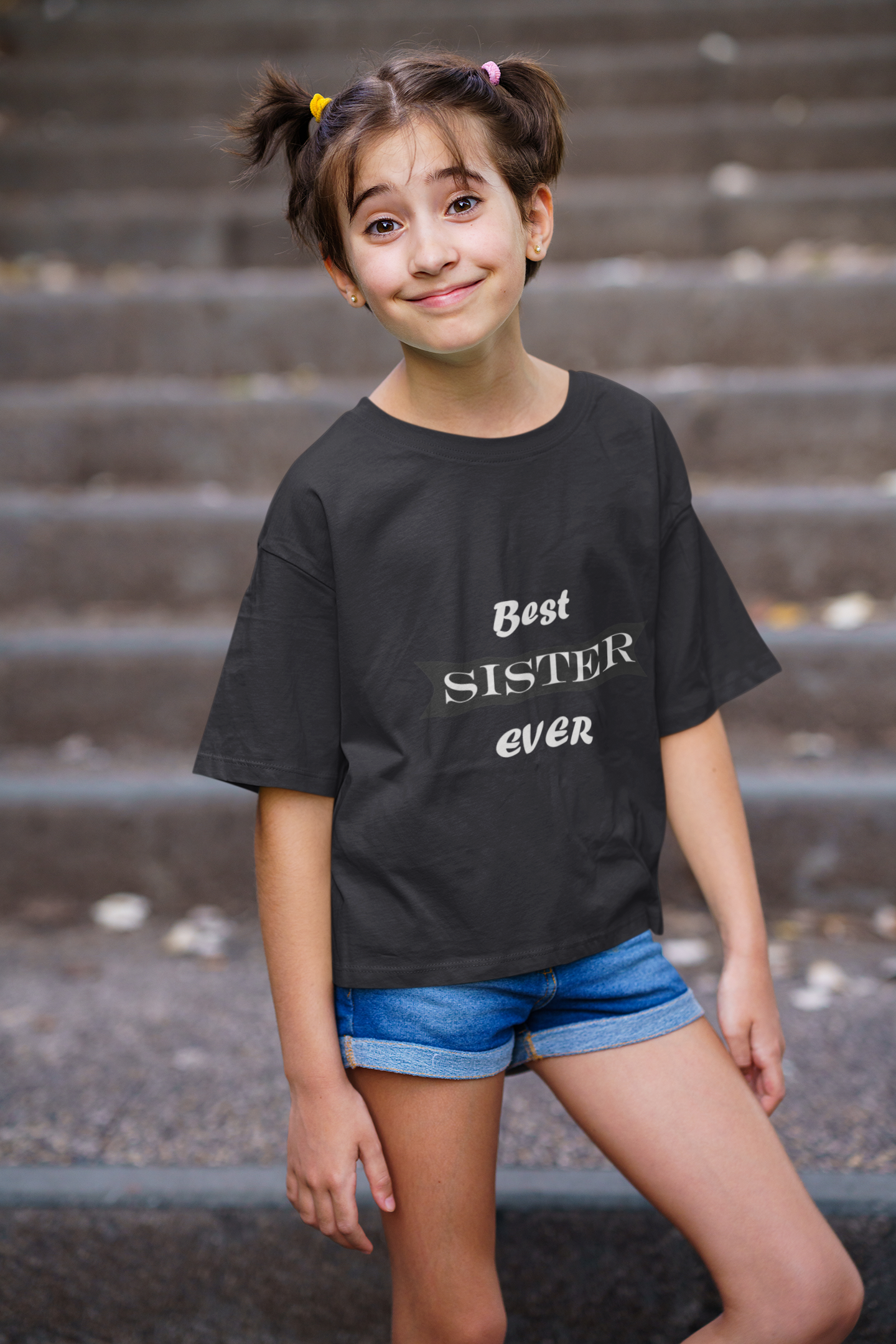Best Sister Ever Half Sleeves T-Shirt For Girls -FunkyTeesClub