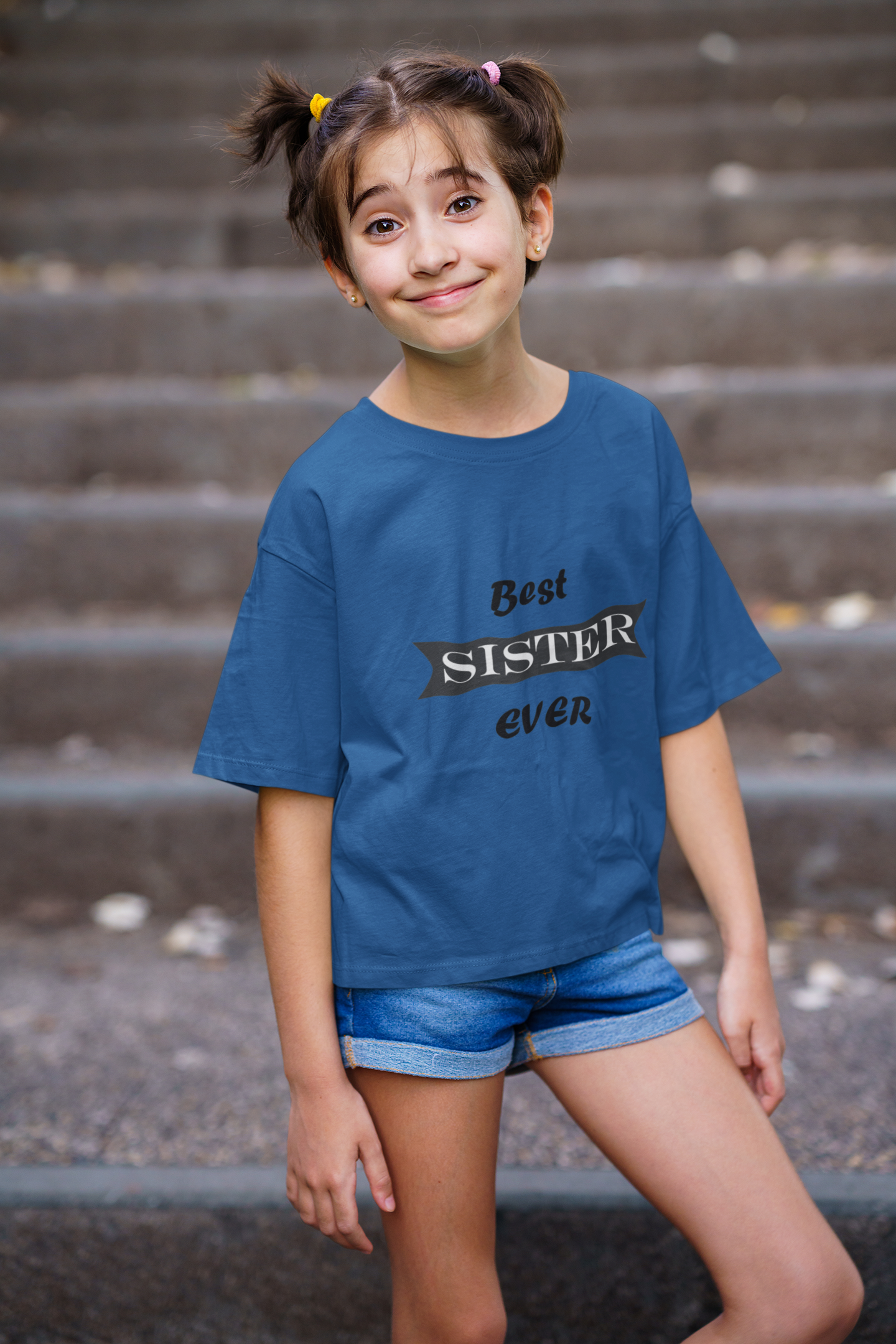 Best Sister Ever Half Sleeves T-Shirt For Girls -FunkyTeesClub