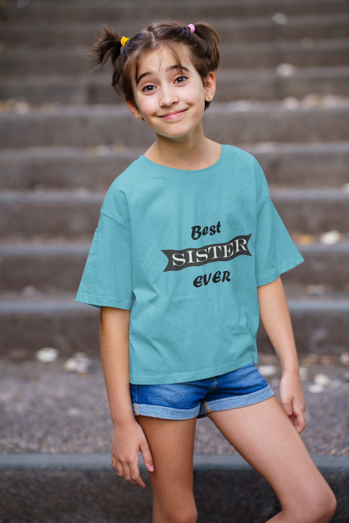 Best Sister Ever Half Sleeves T-Shirt For Girls -FunkyTeesClub