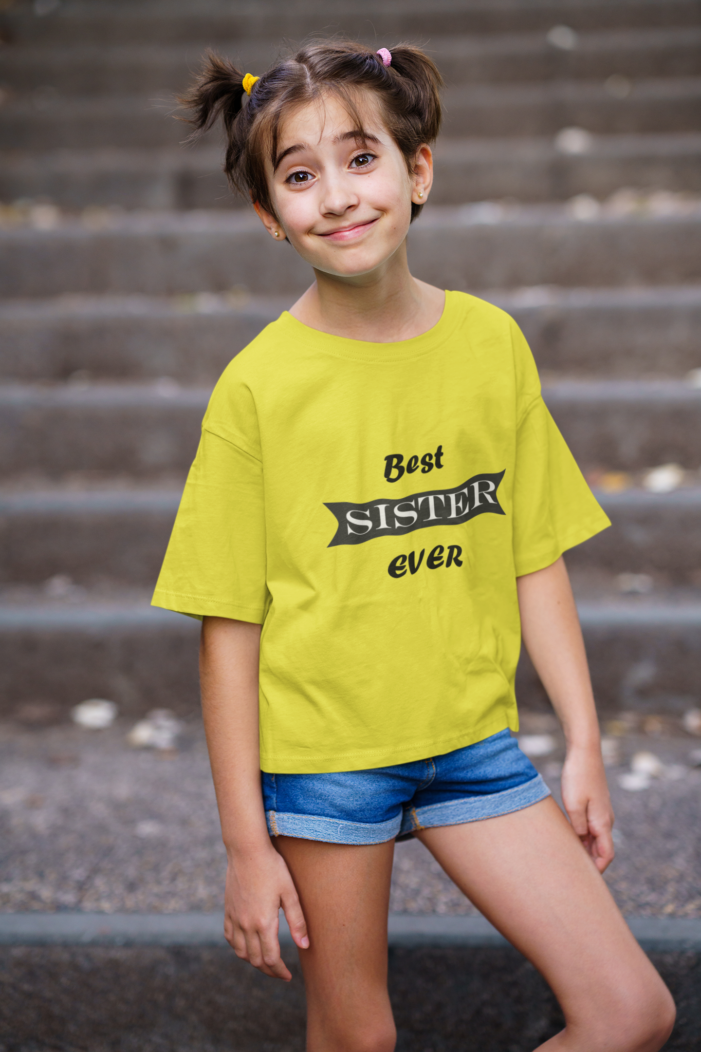 Best Sister Ever Half Sleeves T-Shirt For Girls -FunkyTeesClub
