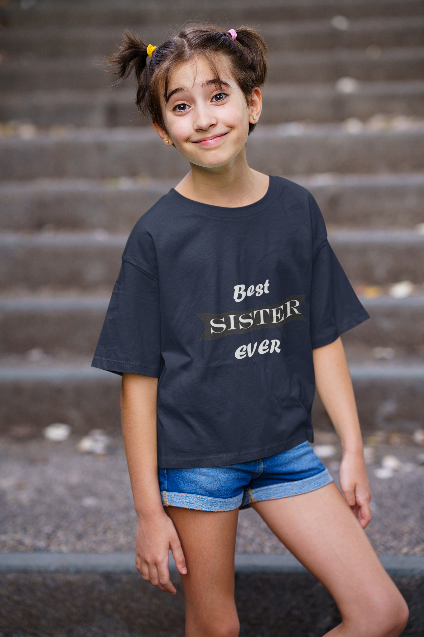 Best Sister Ever Half Sleeves T-Shirt For Girls -FunkyTeesClub