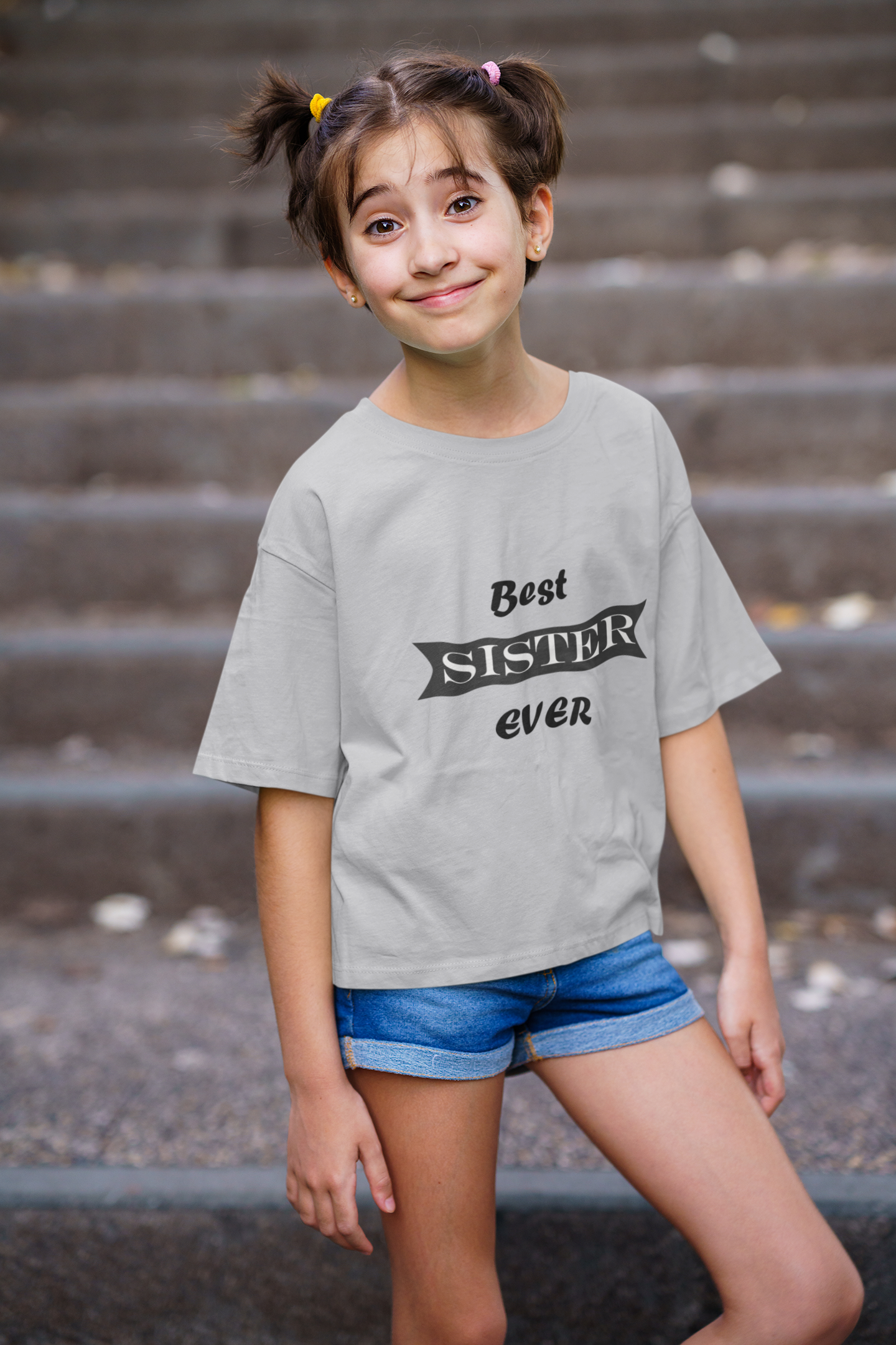 Best Sister Ever Half Sleeves T-Shirt For Girls -FunkyTeesClub