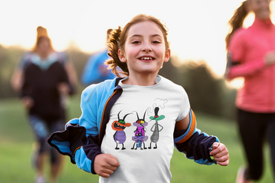 Cute Cartoon Half Sleeves T-Shirt For Girls -FunkyTeesClub
