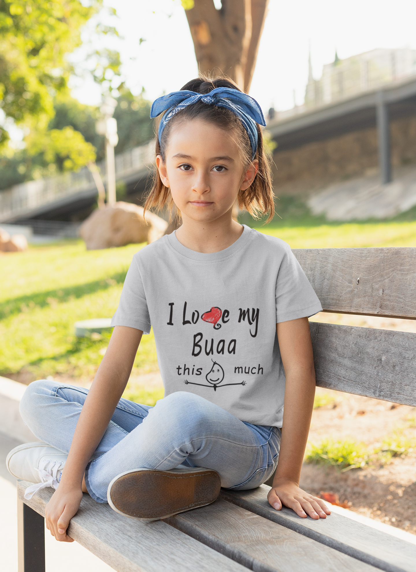I Love My Bua Half Sleeves T-Shirt For Girls -FunkyTeesClub