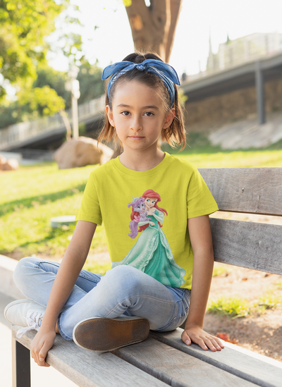 Cute Princess Half Sleeves T-Shirt For Girls -FunkyTeesClub