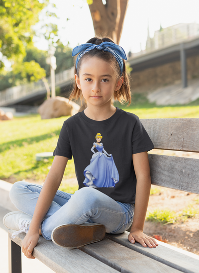 Cute Princess Half Sleeves T-Shirt For Girls -FunkyTeesClub