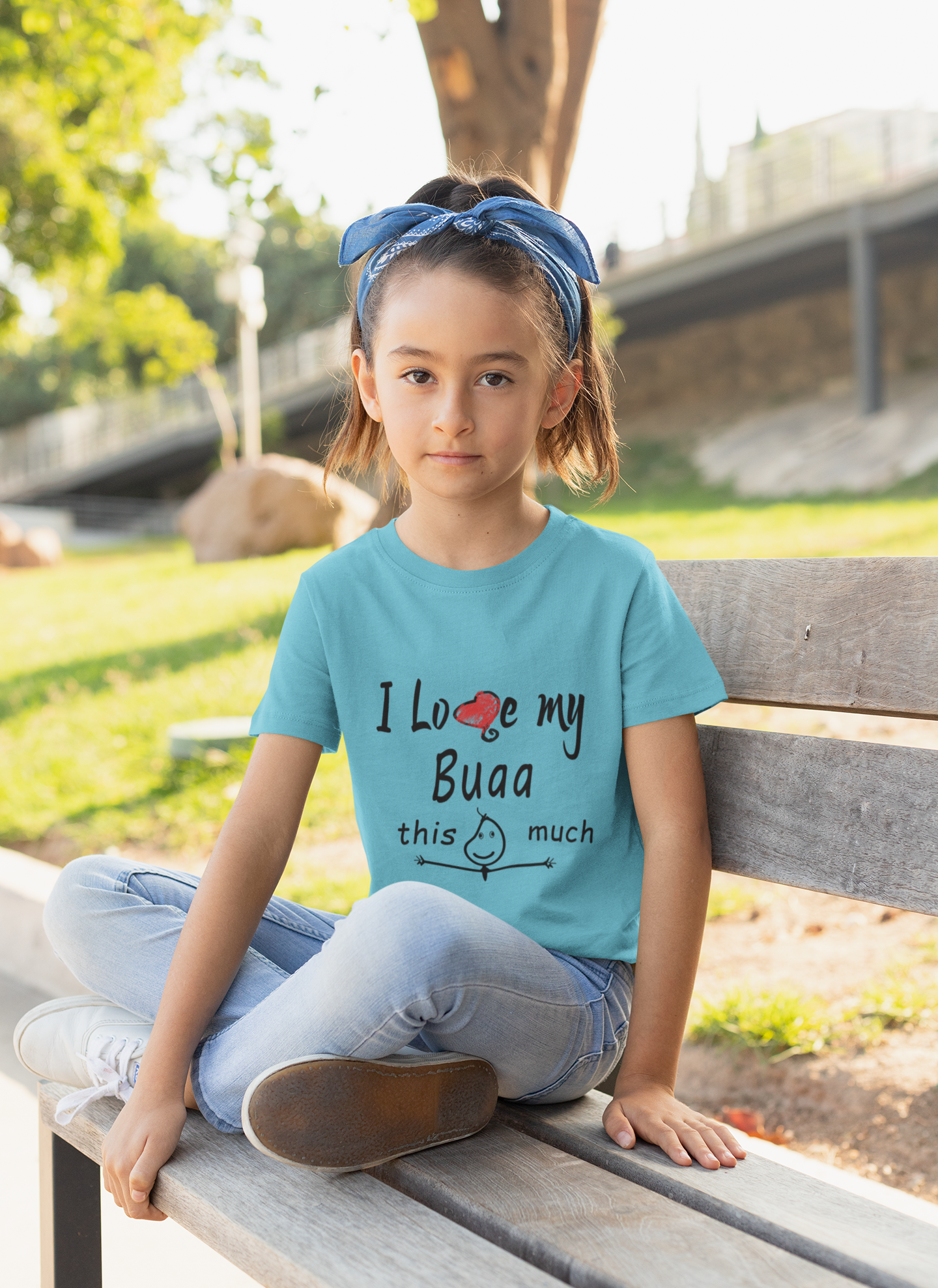 I Love My Bua Half Sleeves T-Shirt For Girls -FunkyTeesClub