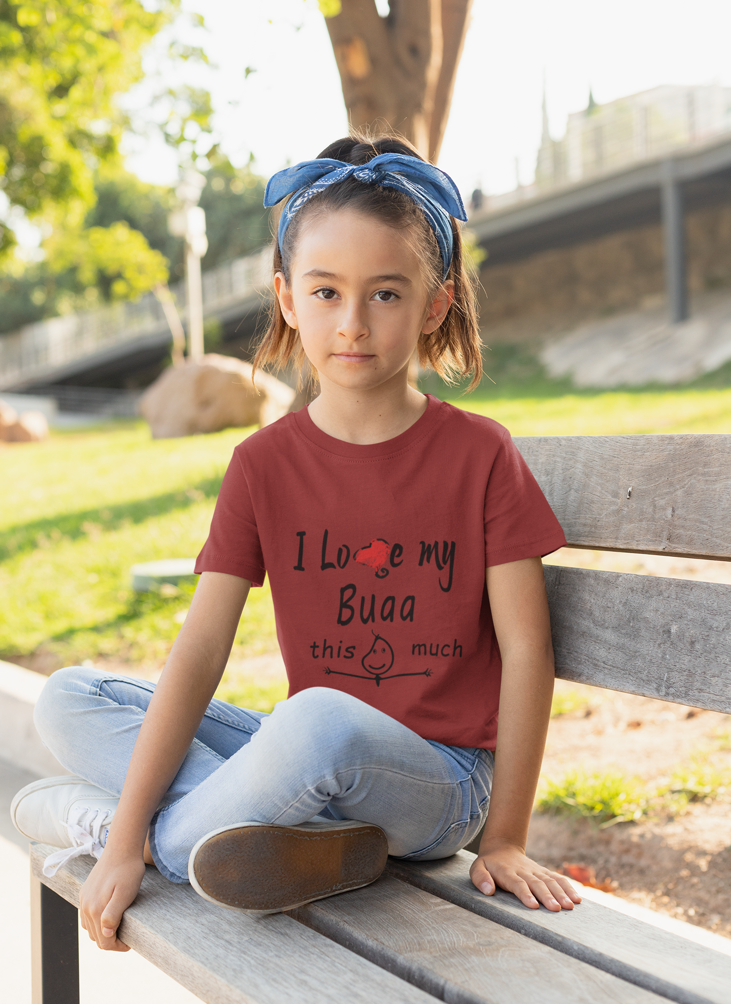 I Love My Bua Half Sleeves T-Shirt For Girls -FunkyTeesClub