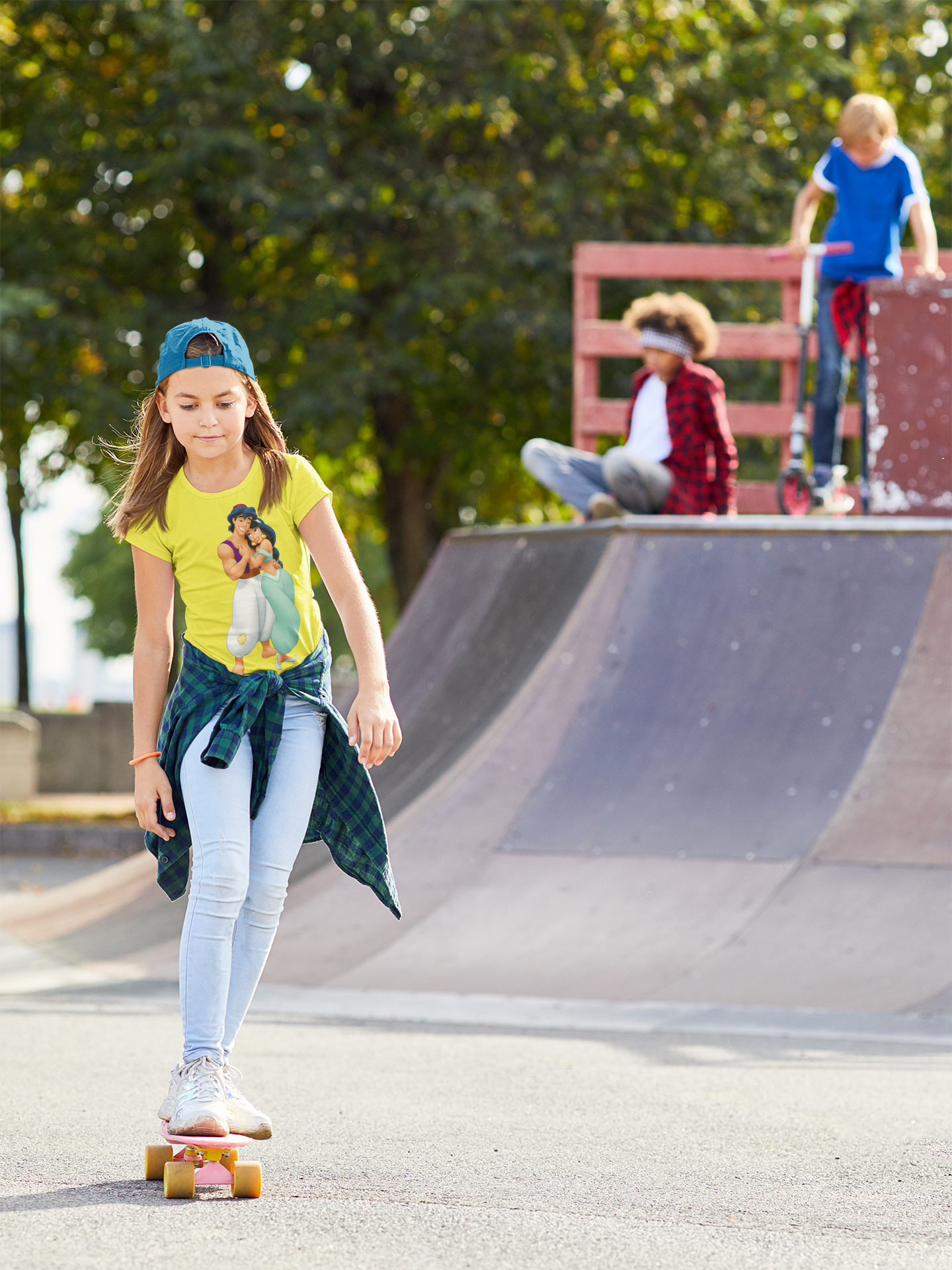 Cute Cartoon Half Sleeves T-Shirt For Girls -FunkyTeesClub
