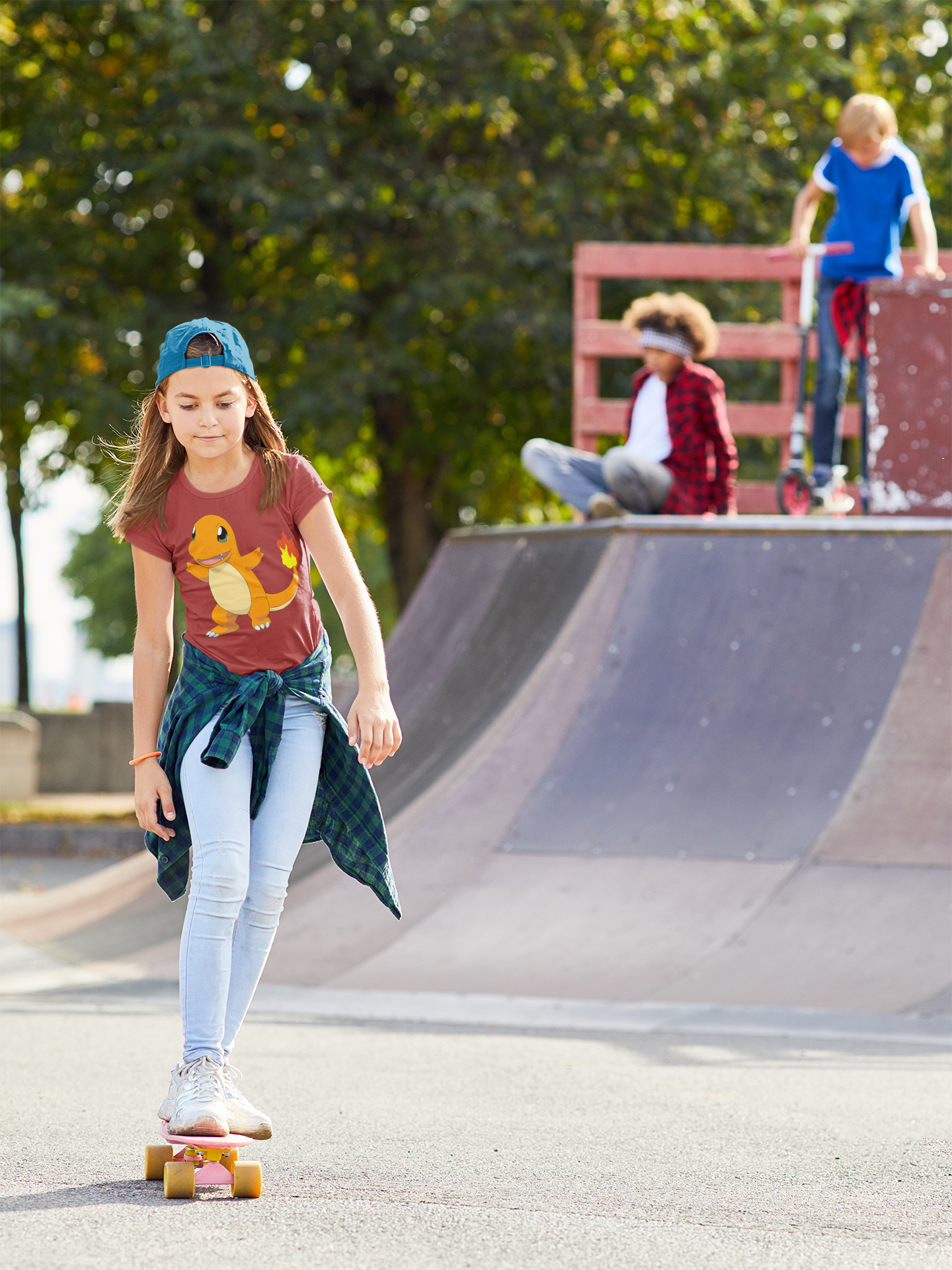 Cute Cartoon Half Sleeves T-Shirt For Girls -FunkyTeesClub