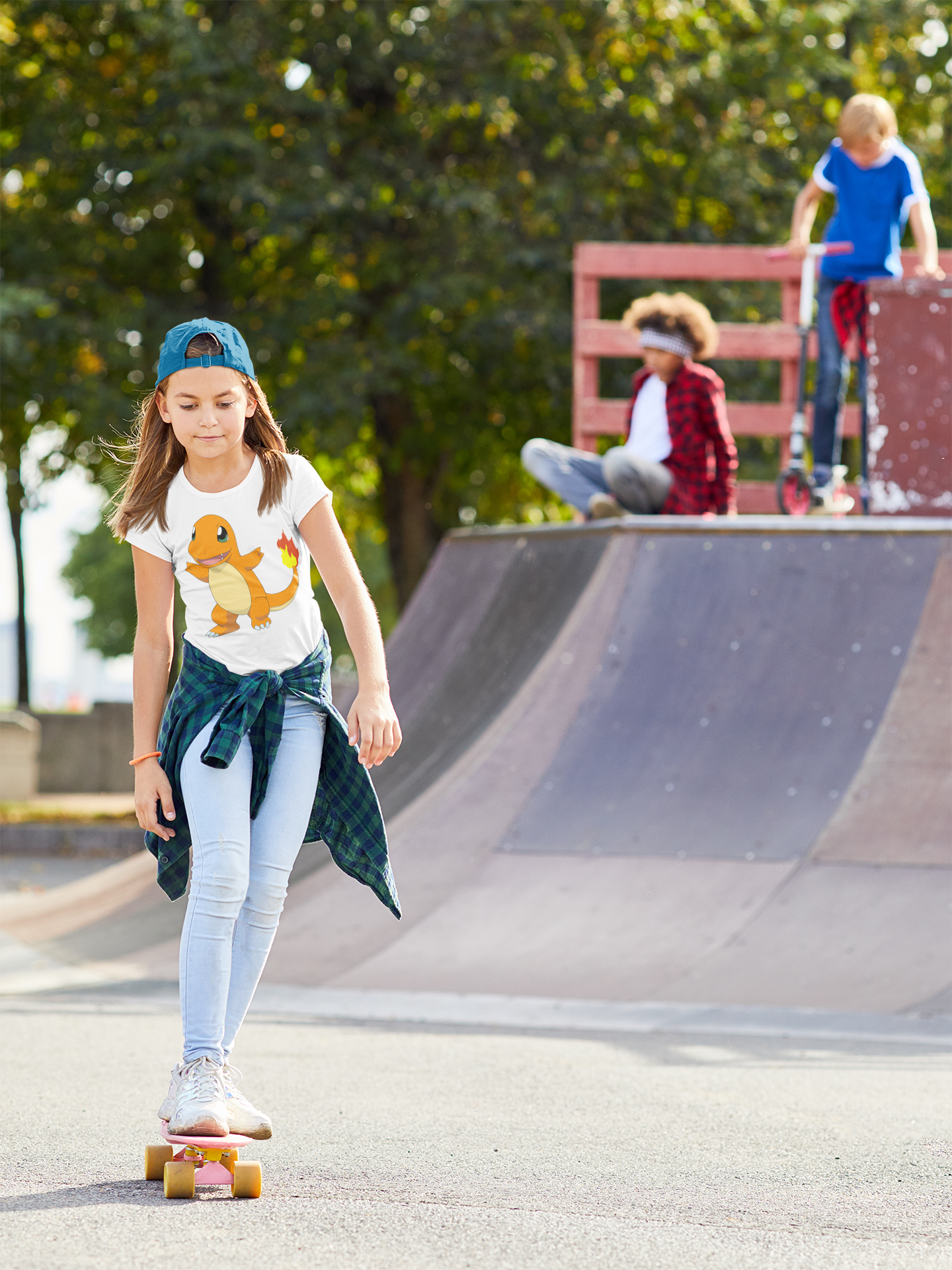 Cute Cartoon Half Sleeves T-Shirt For Girls -FunkyTeesClub