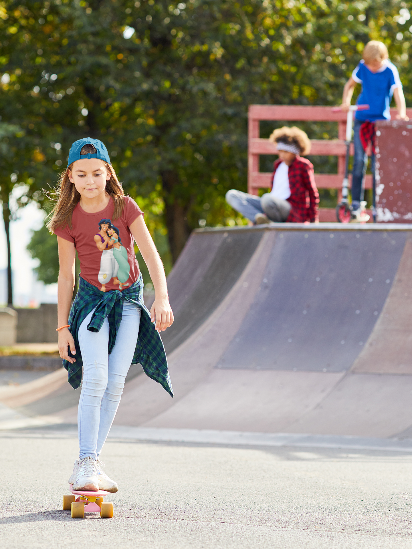 Cute Cartoon Half Sleeves T-Shirt For Girls -FunkyTeesClub
