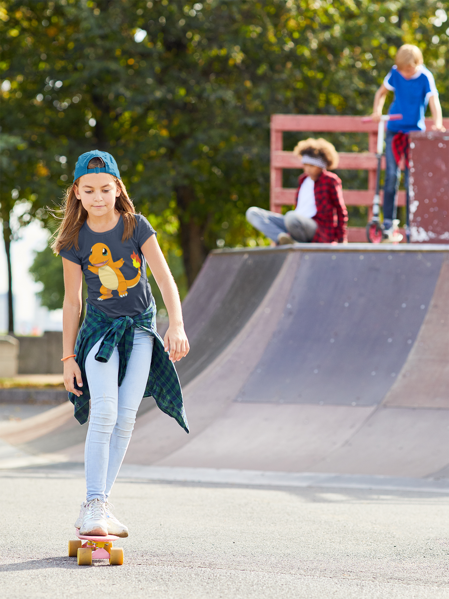 Cute Cartoon Half Sleeves T-Shirt For Girls -FunkyTeesClub