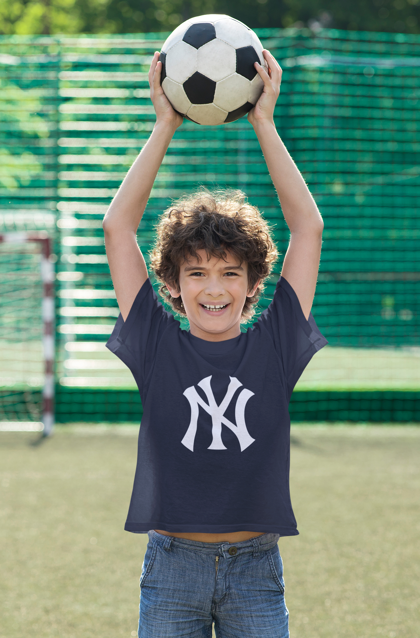 New York Yankees Half Sleeves T-Shirt for Boy-FunkyTeesClub