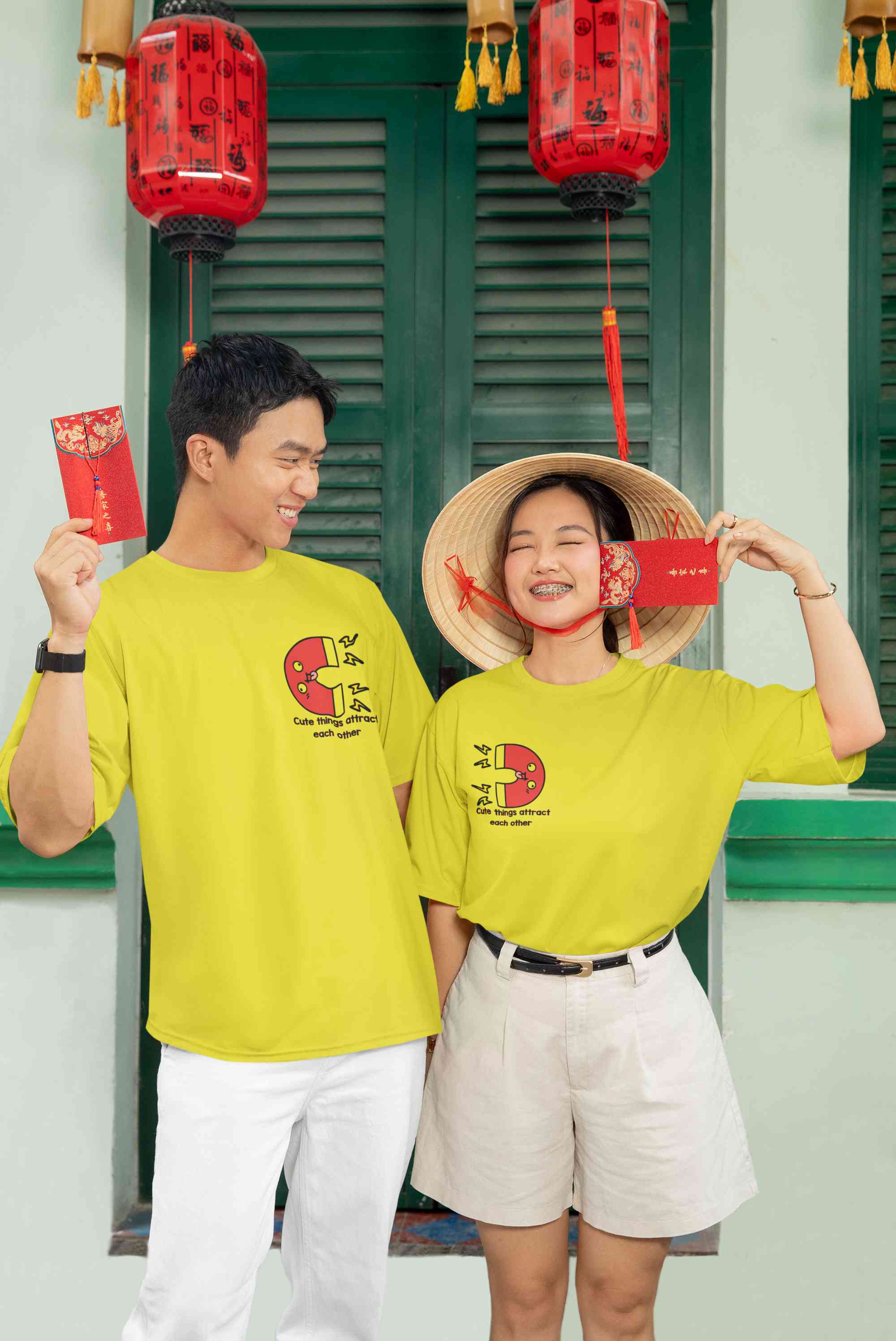 Cute Things Couples Lovey Dovey Half Sleeves T-Shirts -FunkyTeesClub