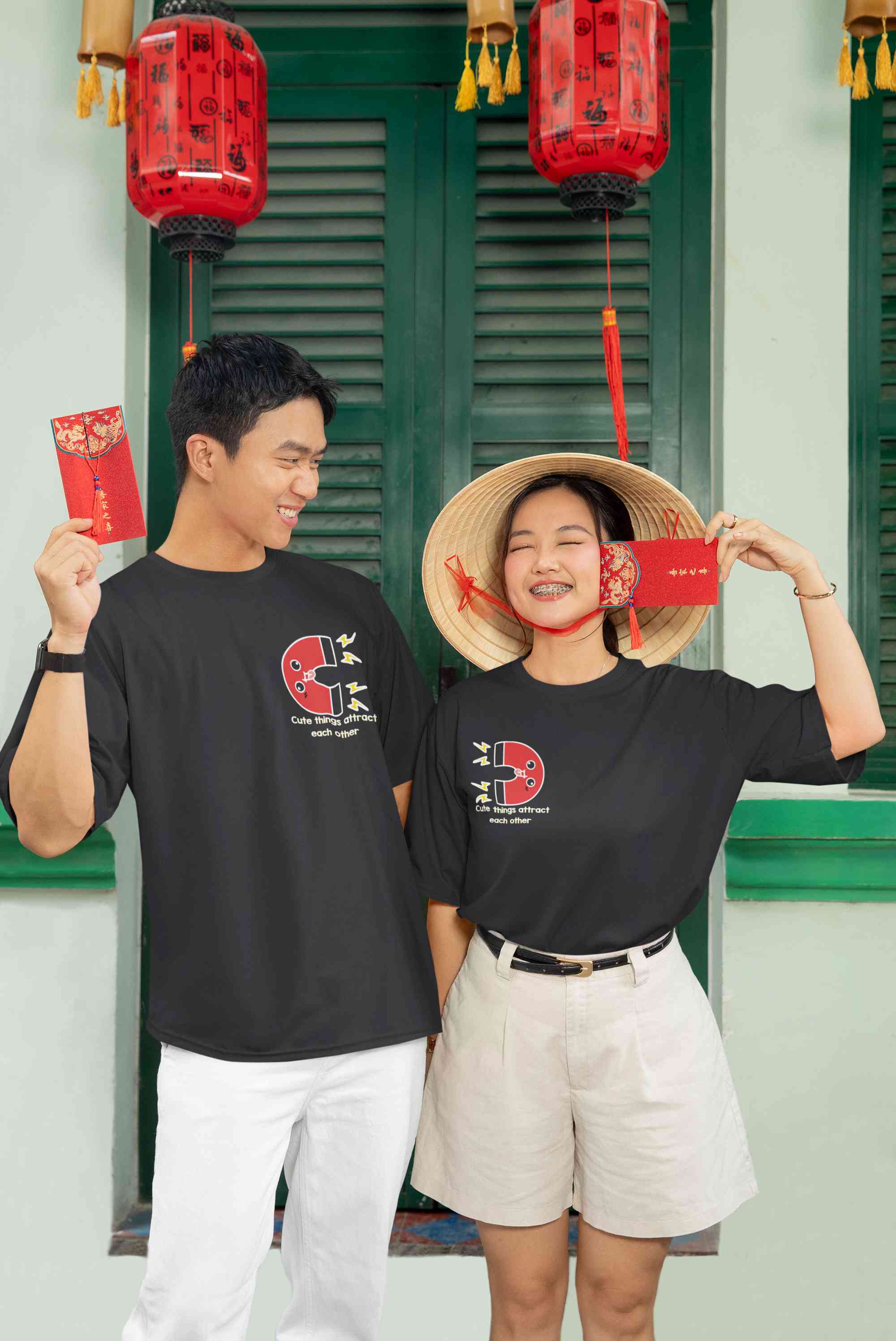 Cute Things Couples Lovey Dovey Half Sleeves T-Shirts -FunkyTeesClub
