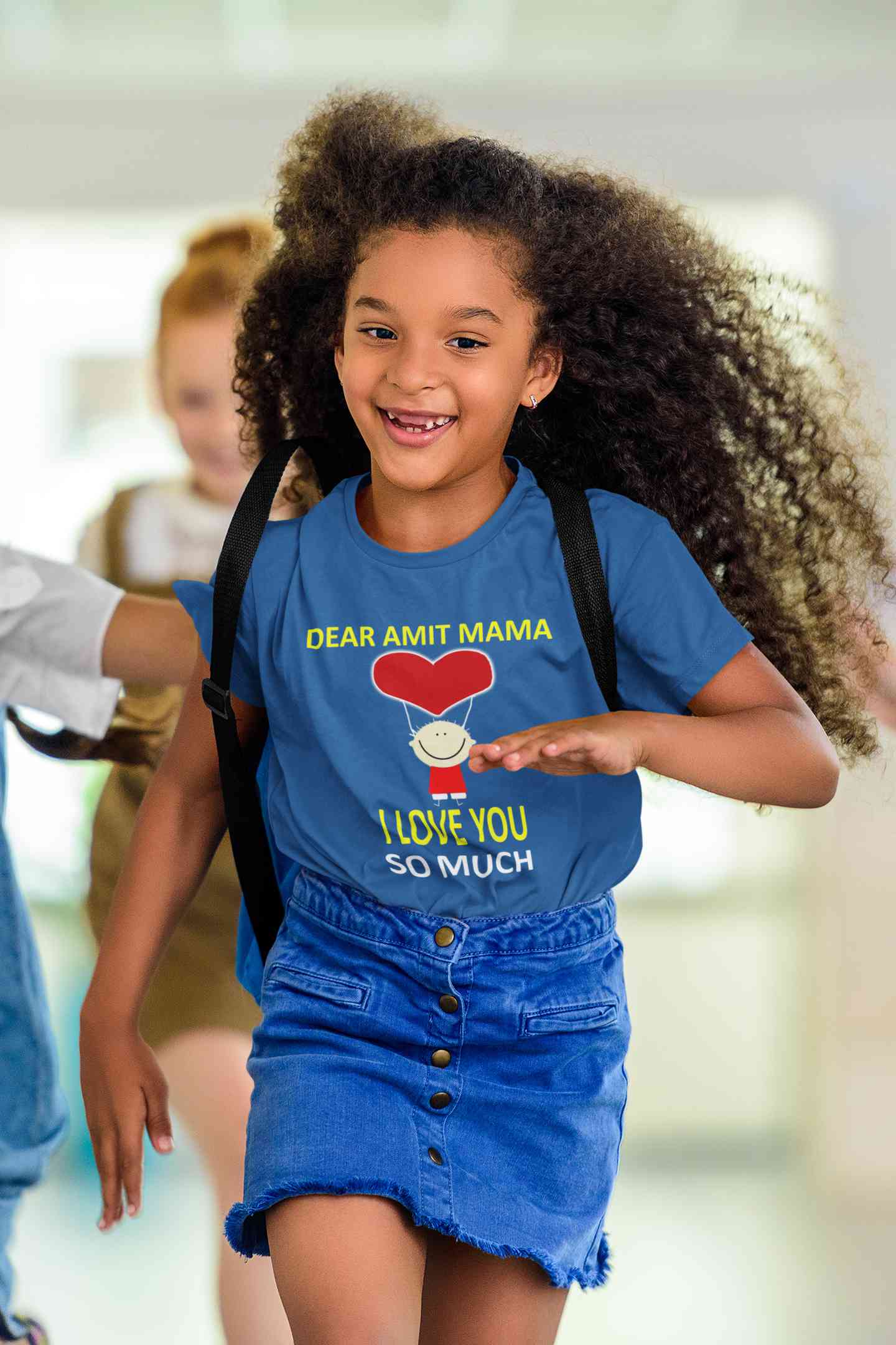 Custom Name I love My Mama So Much Half Sleeves T-Shirt For Girls -FunkyTeesClub