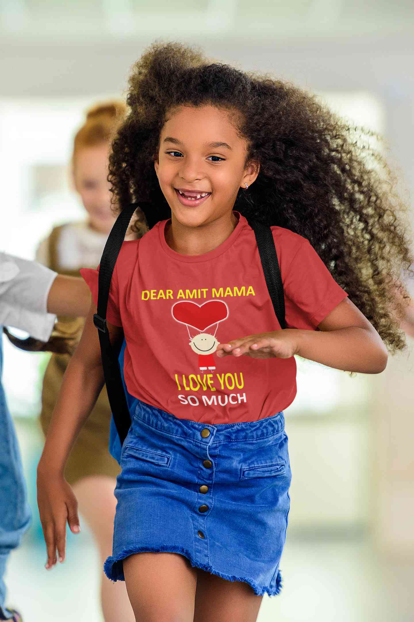 Custom Name I love My Mama So Much Half Sleeves T-Shirt For Girls -FunkyTeesClub