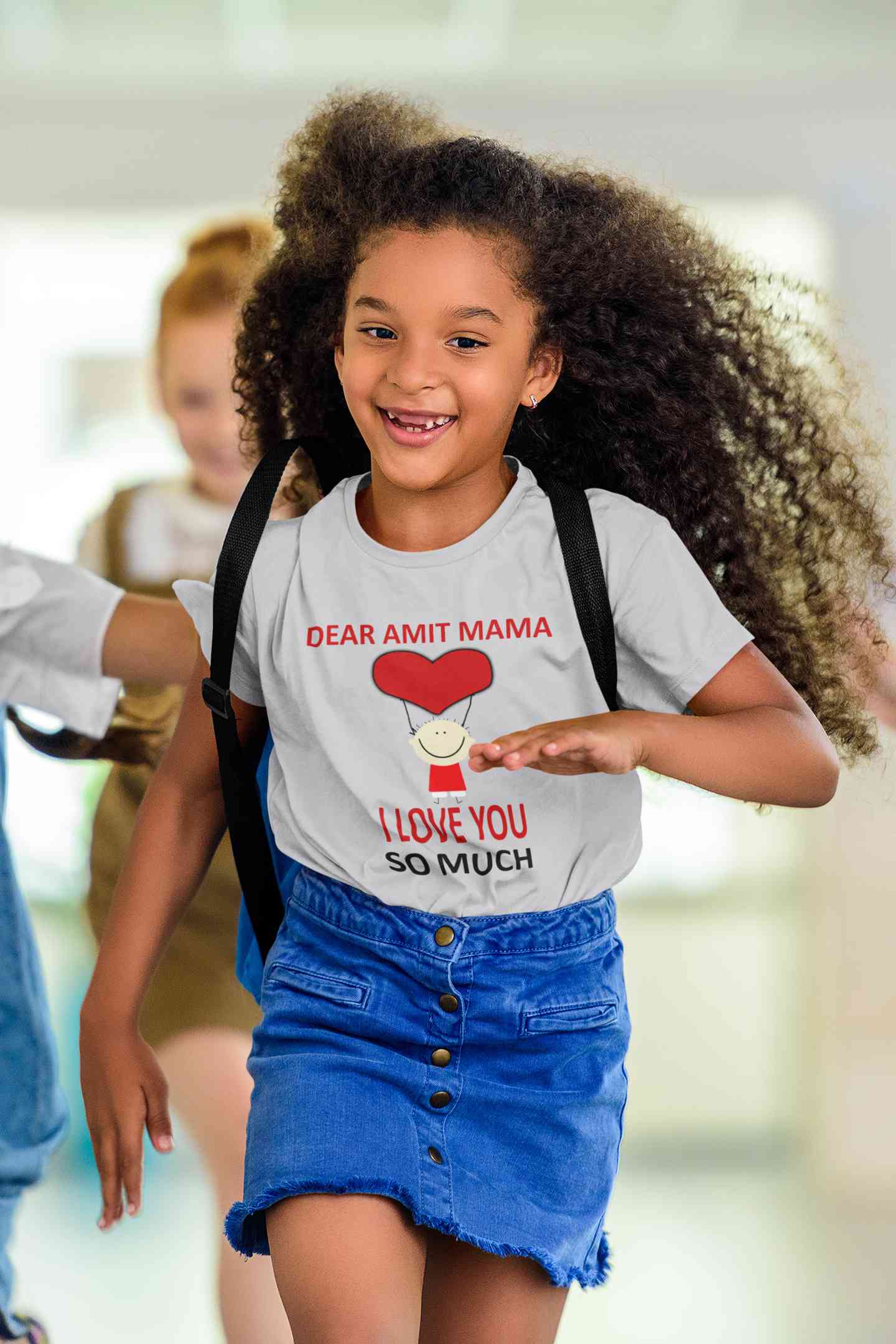 Custom Name I love My Mama So Much Half Sleeves T-Shirt For Girls -FunkyTeesClub