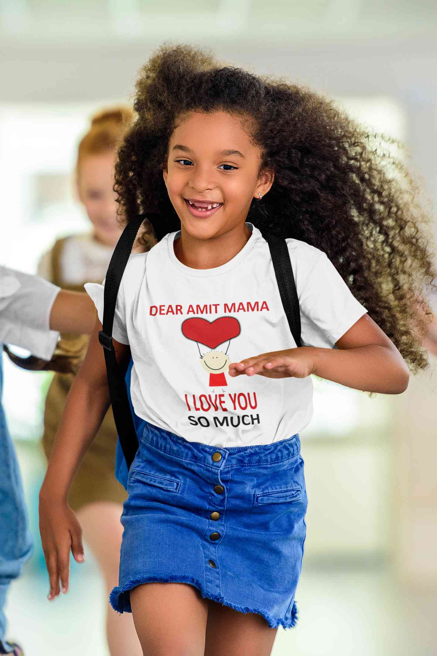 Custom Name I love My Mama So Much Half Sleeves T-Shirt For Girls -FunkyTeesClub
