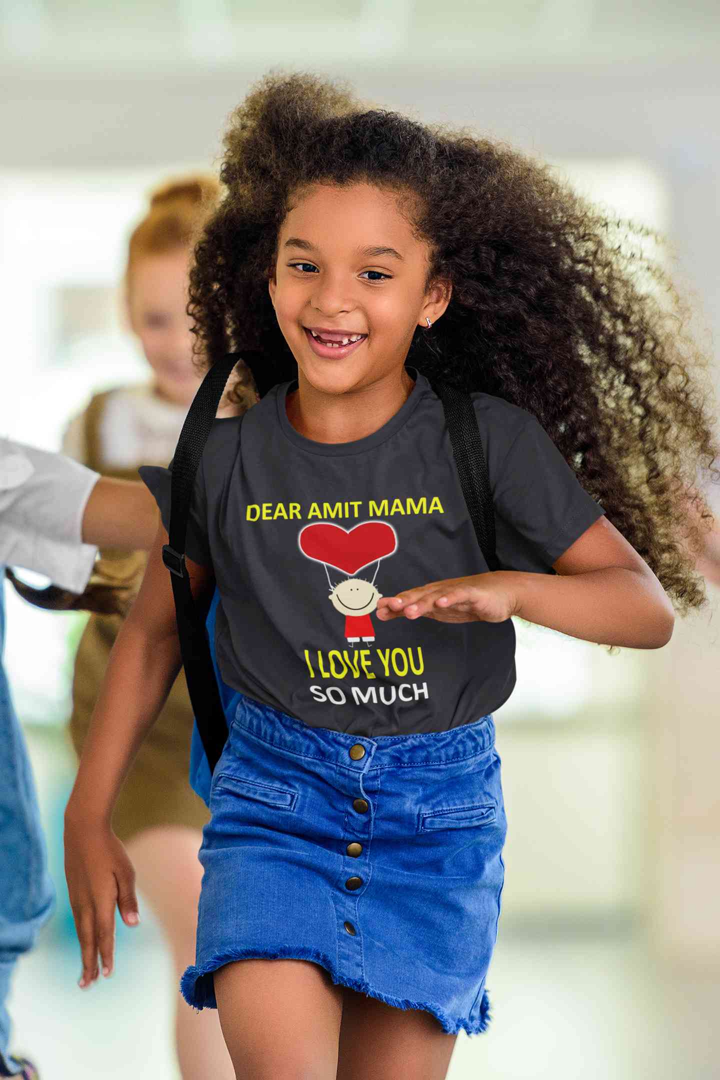 Custom Name I love My Mama So Much Half Sleeves T-Shirt For Girls -FunkyTeesClub