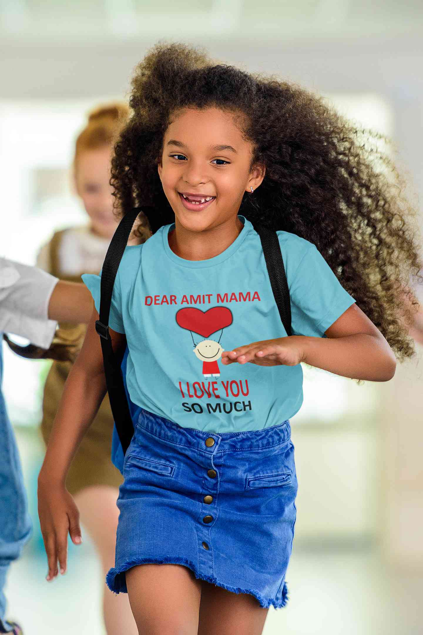 Custom Name I love My Mama So Much Half Sleeves T-Shirt For Girls -FunkyTeesClub