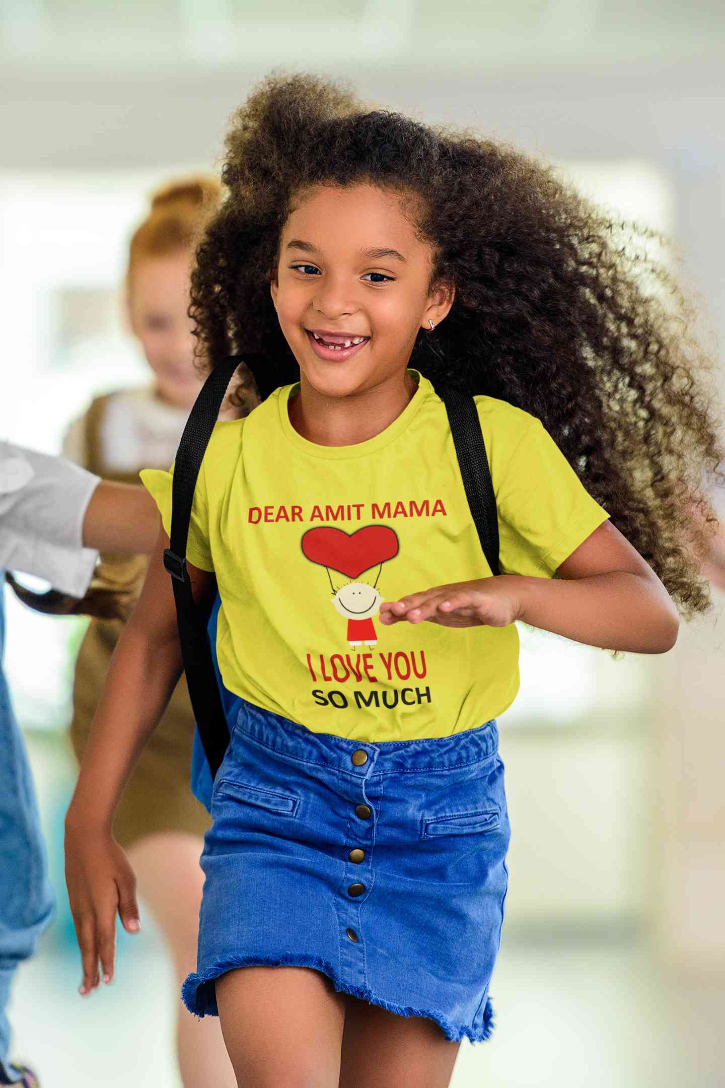 Custom Name I love My Mama So Much Half Sleeves T-Shirt For Girls -FunkyTeesClub