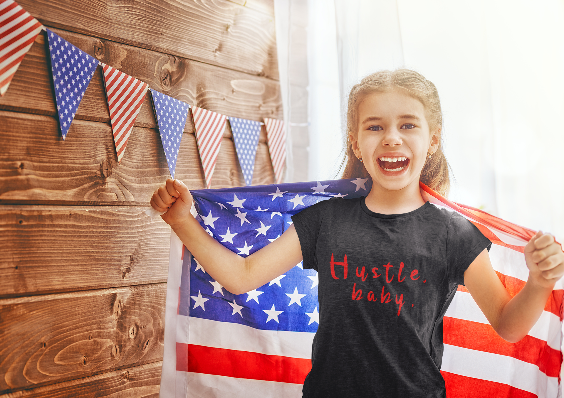 Hustle Baby Half Sleeves T-Shirt For Girls -FunkyTeesClub