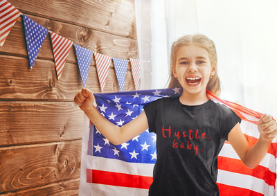 Hustle Baby Half Sleeves T-Shirt For Girls -FunkyTeesClub