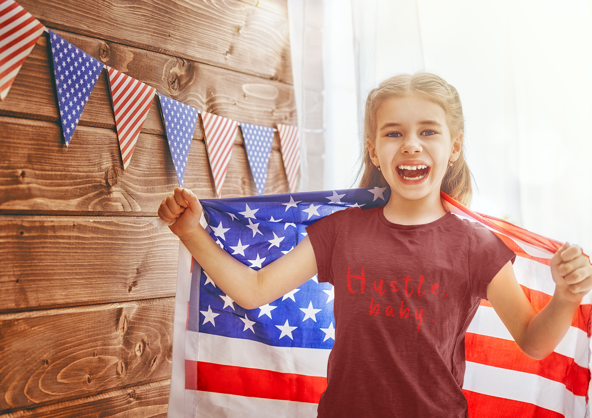 Hustle Baby Half Sleeves T-Shirt For Girls -FunkyTeesClub