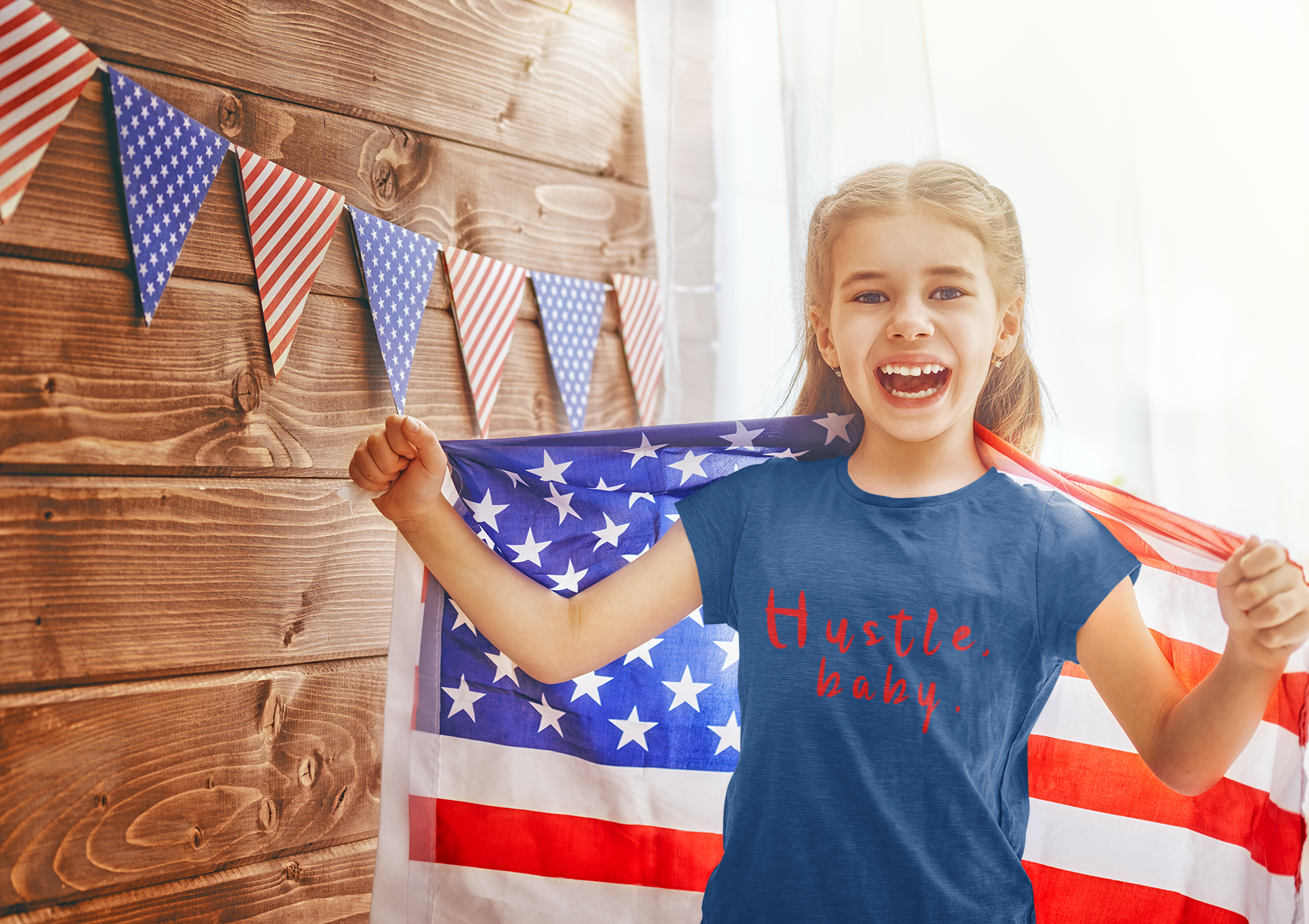 Hustle Baby Half Sleeves T-Shirt For Girls -FunkyTeesClub