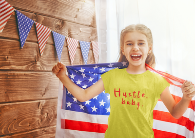 Hustle Baby Half Sleeves T-Shirt For Girls -FunkyTeesClub