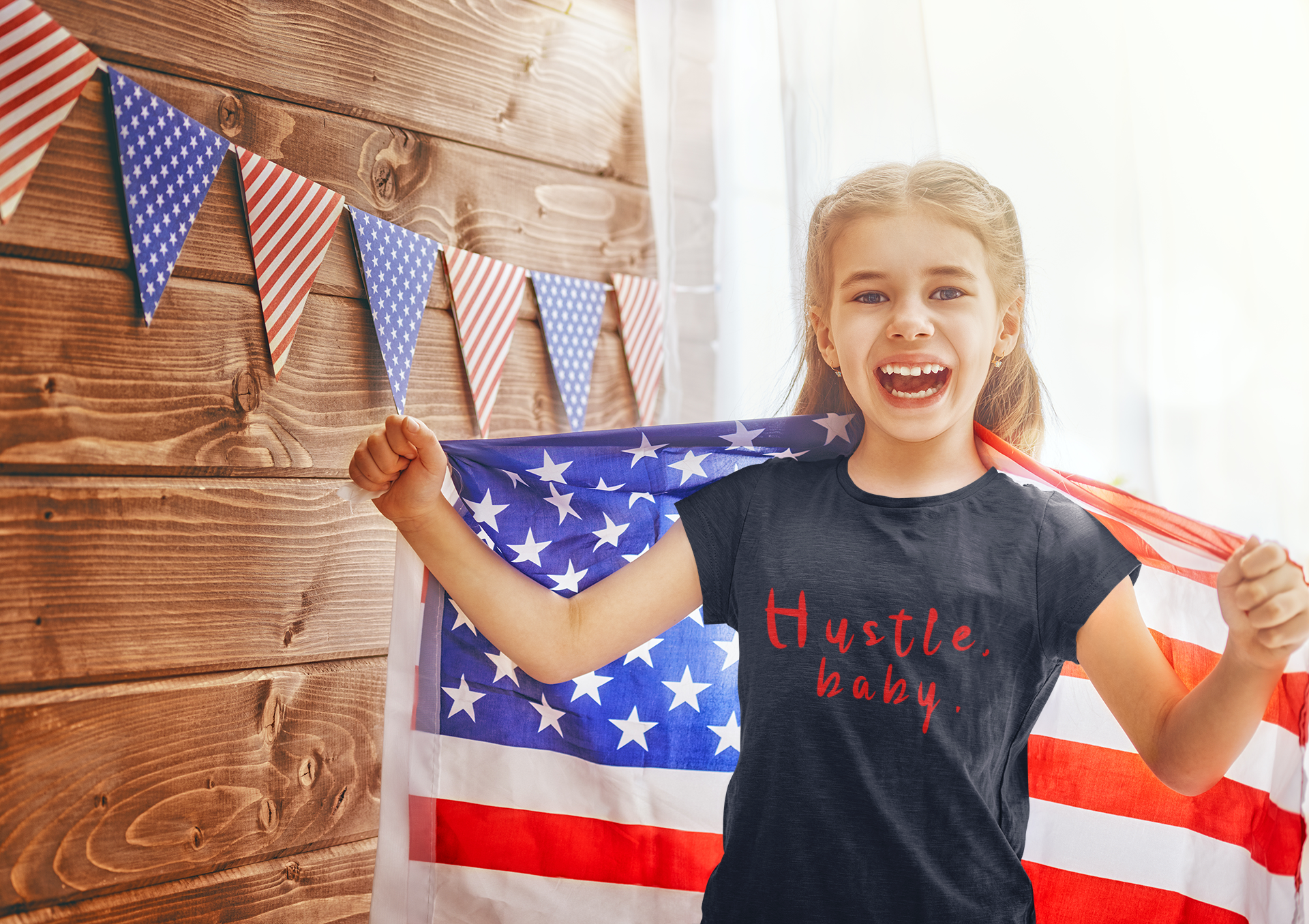 Hustle Baby Half Sleeves T-Shirt For Girls -FunkyTeesClub