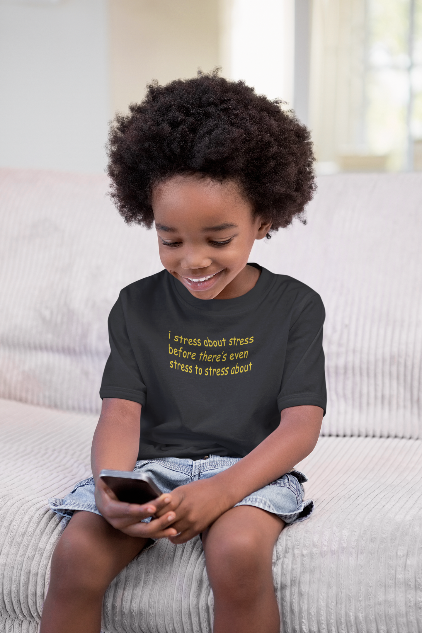 I Stress Minimals Half Sleeves T-Shirt for Boy-FunkyTeesClub