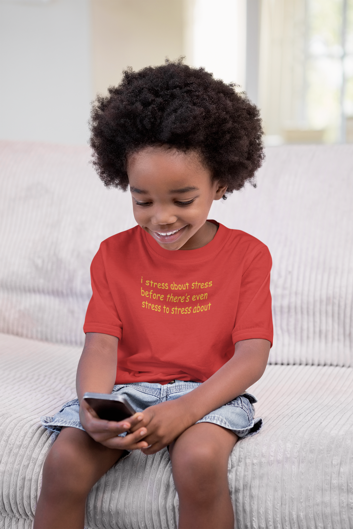 I Stress Minimals Half Sleeves T-Shirt for Boy-FunkyTeesClub