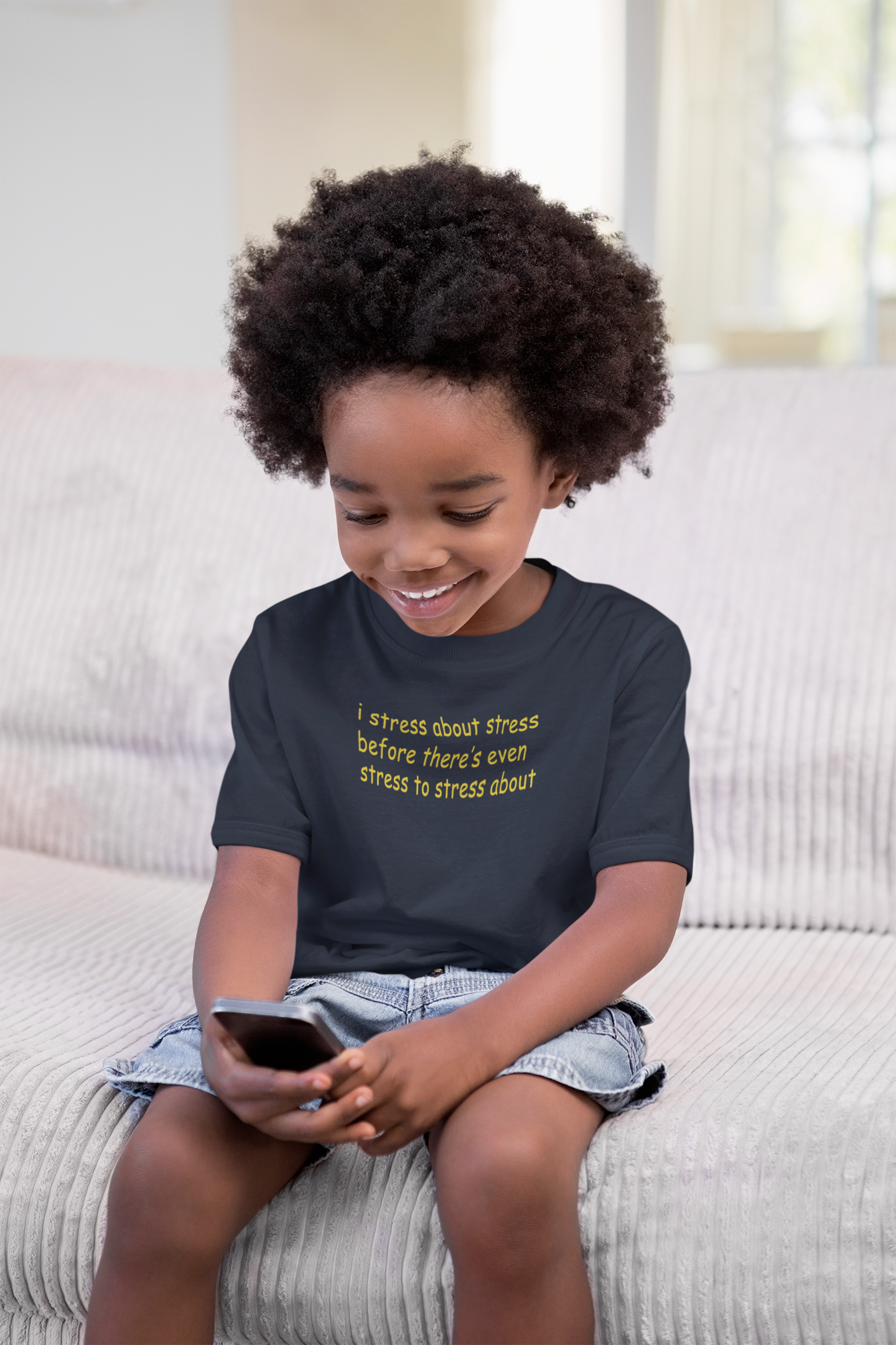 I Stress Minimals Half Sleeves T-Shirt for Boy-FunkyTeesClub