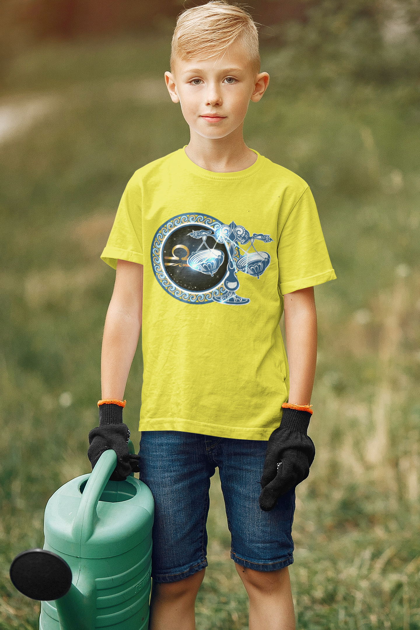 Libra Zodiac Sign Half Sleeves T-Shirt for Boy-FunkyTeesClub