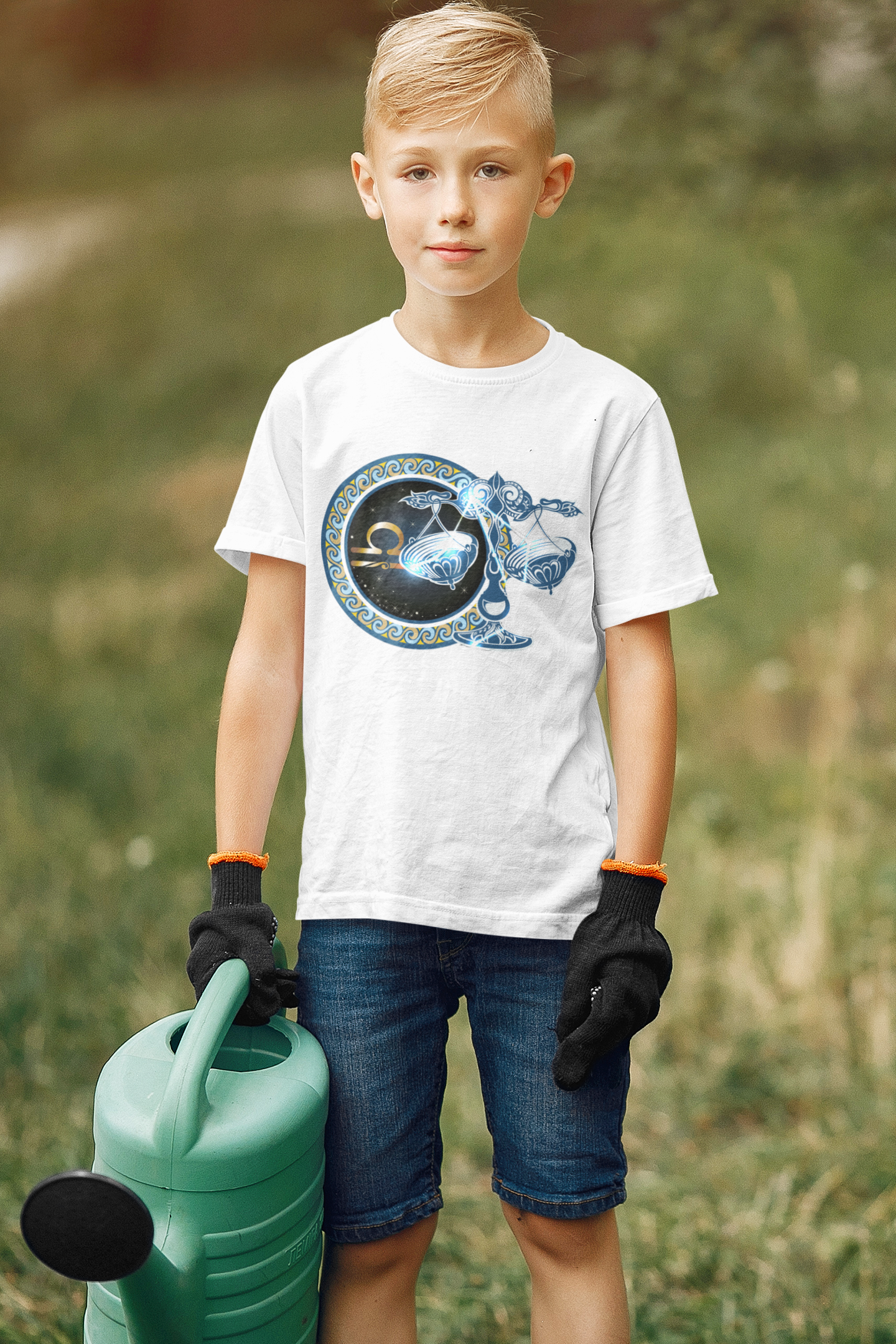 Libra Zodiac Sign Half Sleeves T-Shirt for Boy-FunkyTeesClub
