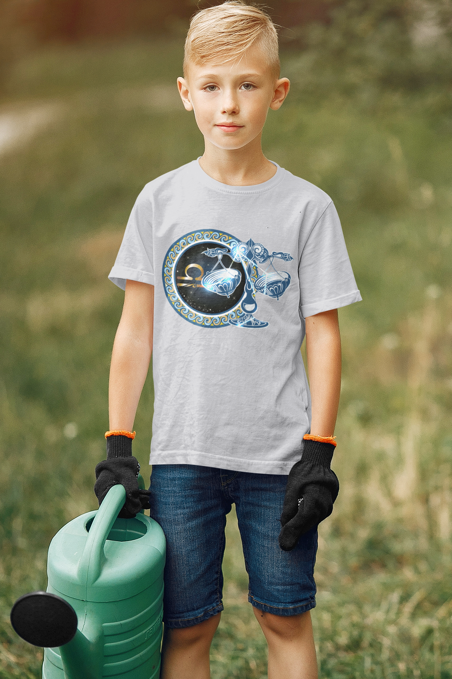 Libra Zodiac Sign Half Sleeves T-Shirt for Boy-FunkyTeesClub