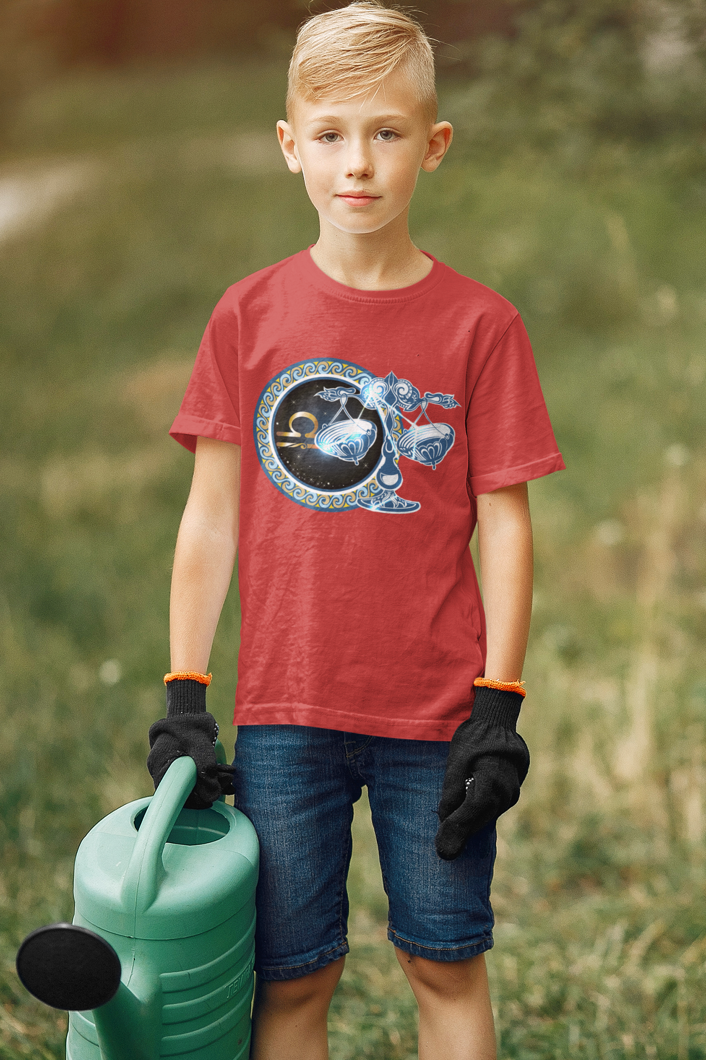 Libra Zodiac Sign Half Sleeves T-Shirt for Boy-FunkyTeesClub