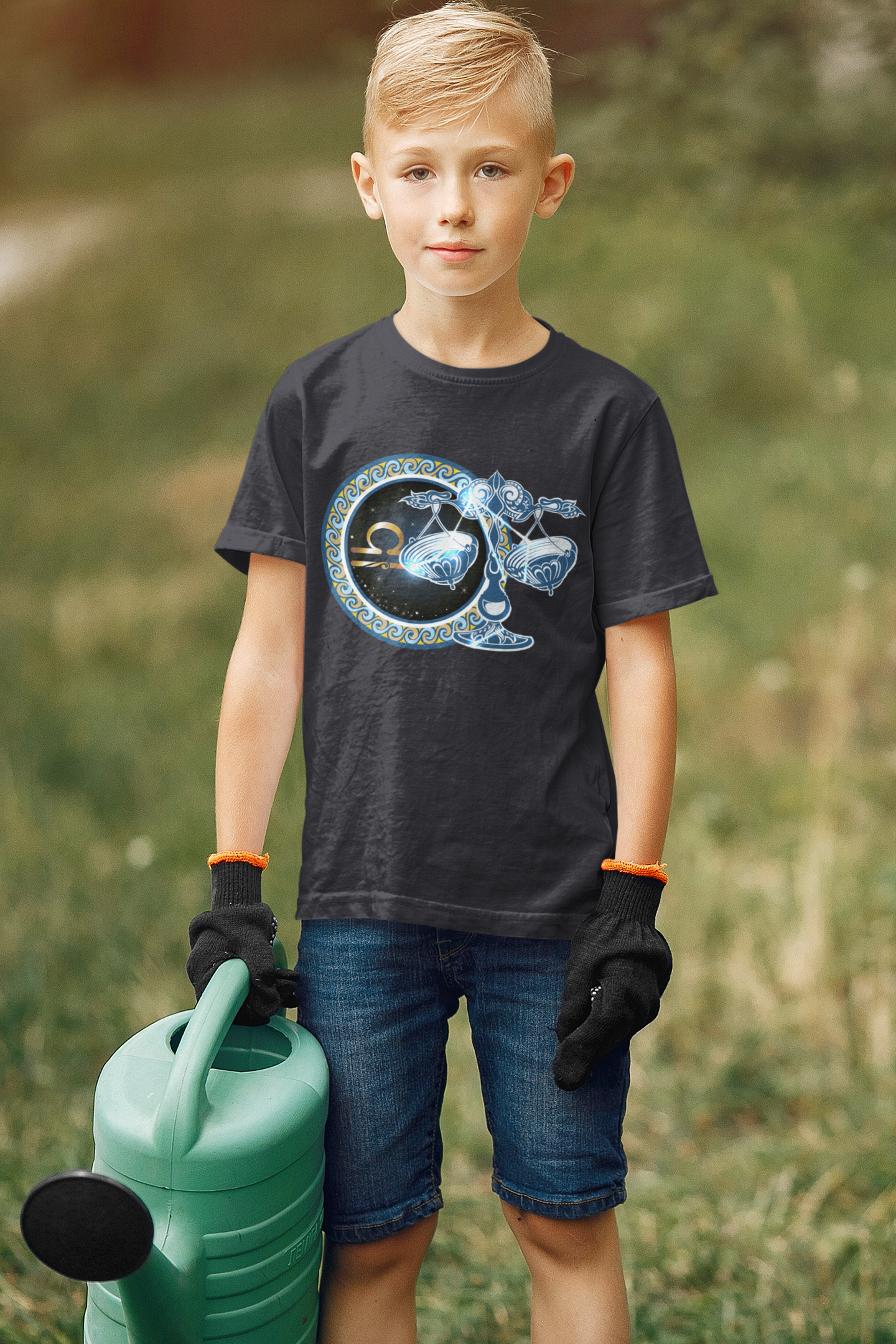 Libra Zodiac Sign Half Sleeves T-Shirt for Boy-FunkyTeesClub