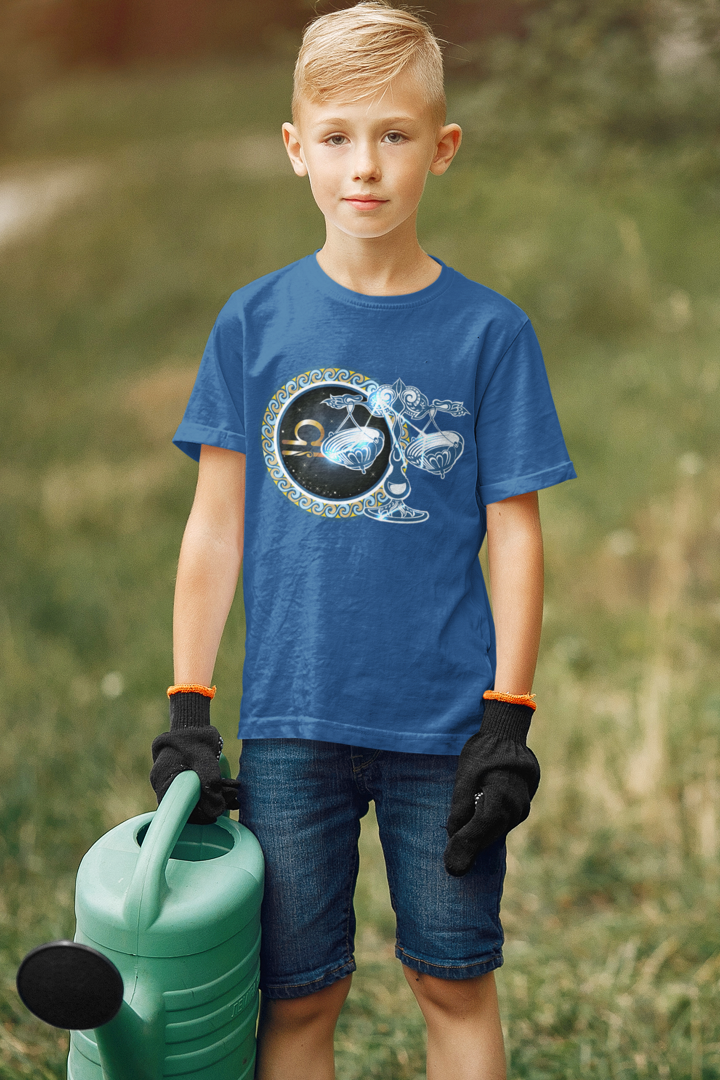 Libra Zodiac Sign Half Sleeves T-Shirt for Boy-FunkyTeesClub