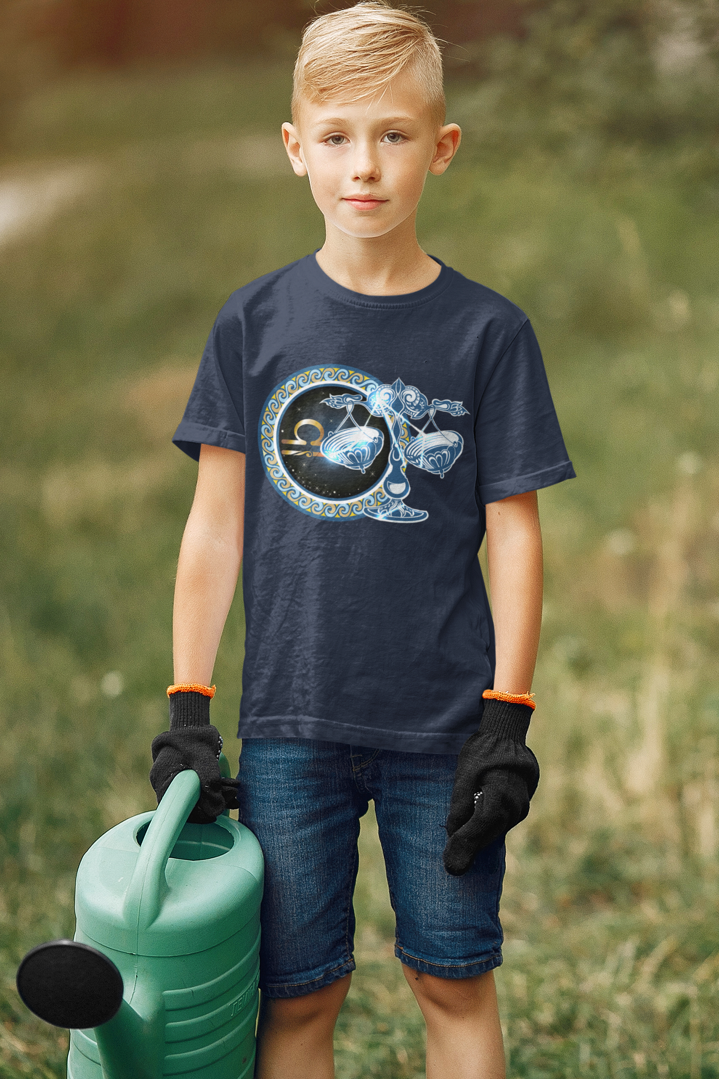 Libra Zodiac Sign Half Sleeves T-Shirt for Boy-FunkyTeesClub