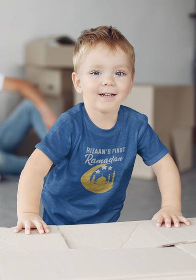 Custom Name First Ramadan Eid Half Sleeves T-Shirt for Boy-FunkyTeesClub